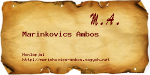 Marinkovics Ambos névjegykártya
